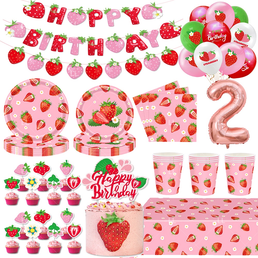 Strawberry Background Birthday - Photography Cheat Sheet ulasan dan harga