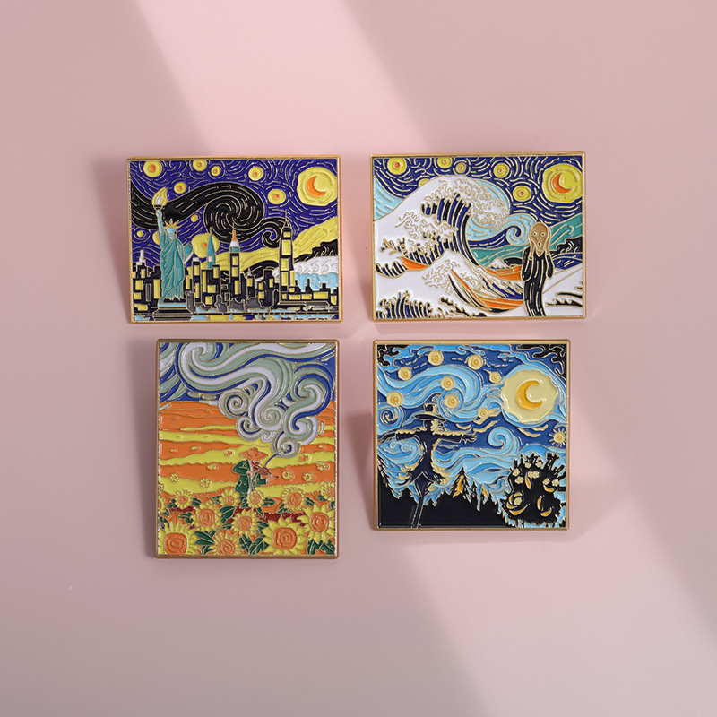 Fairy Tale Oil Painting Brooch - Photography Geometry ulasan dan harga