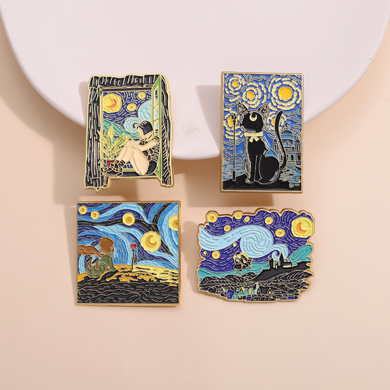 Fairy Tale Oil Painting Brooch - Photography Geometry ulasan dan harga