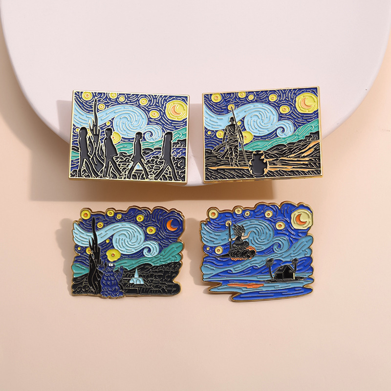 Fairy Tale Oil Painting Brooch - Photography Geometry ulasan dan harga