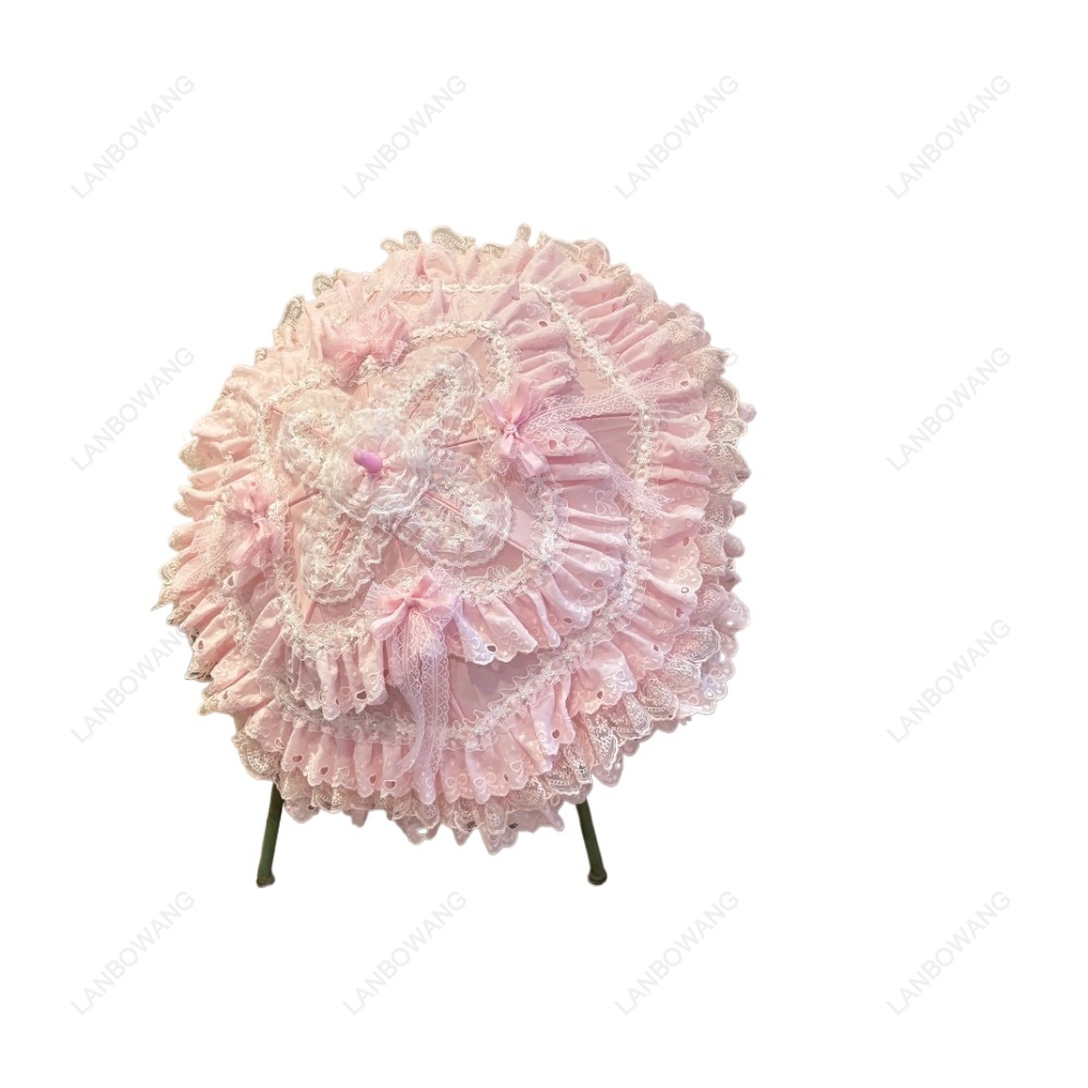 Handmade Pink Floral Heart Lac - Photography Umbrella ulasan dan harga
