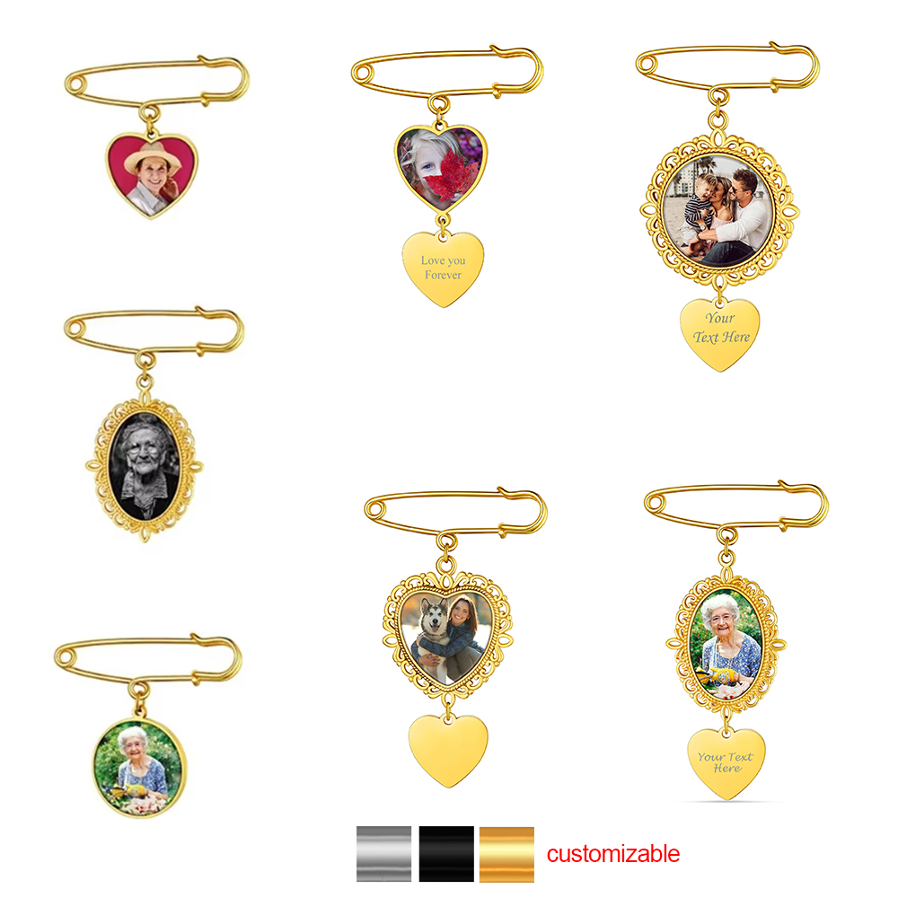 U7 Custom Photo Brooches Weddi - Photographic Memory ulasan dan harga