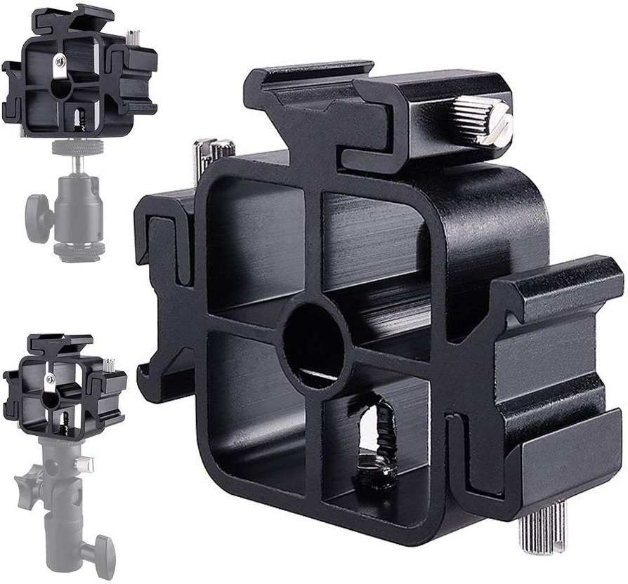 3 Triple Cold Shoe Mount Flash - Photography Umbrella ulasan dan harga